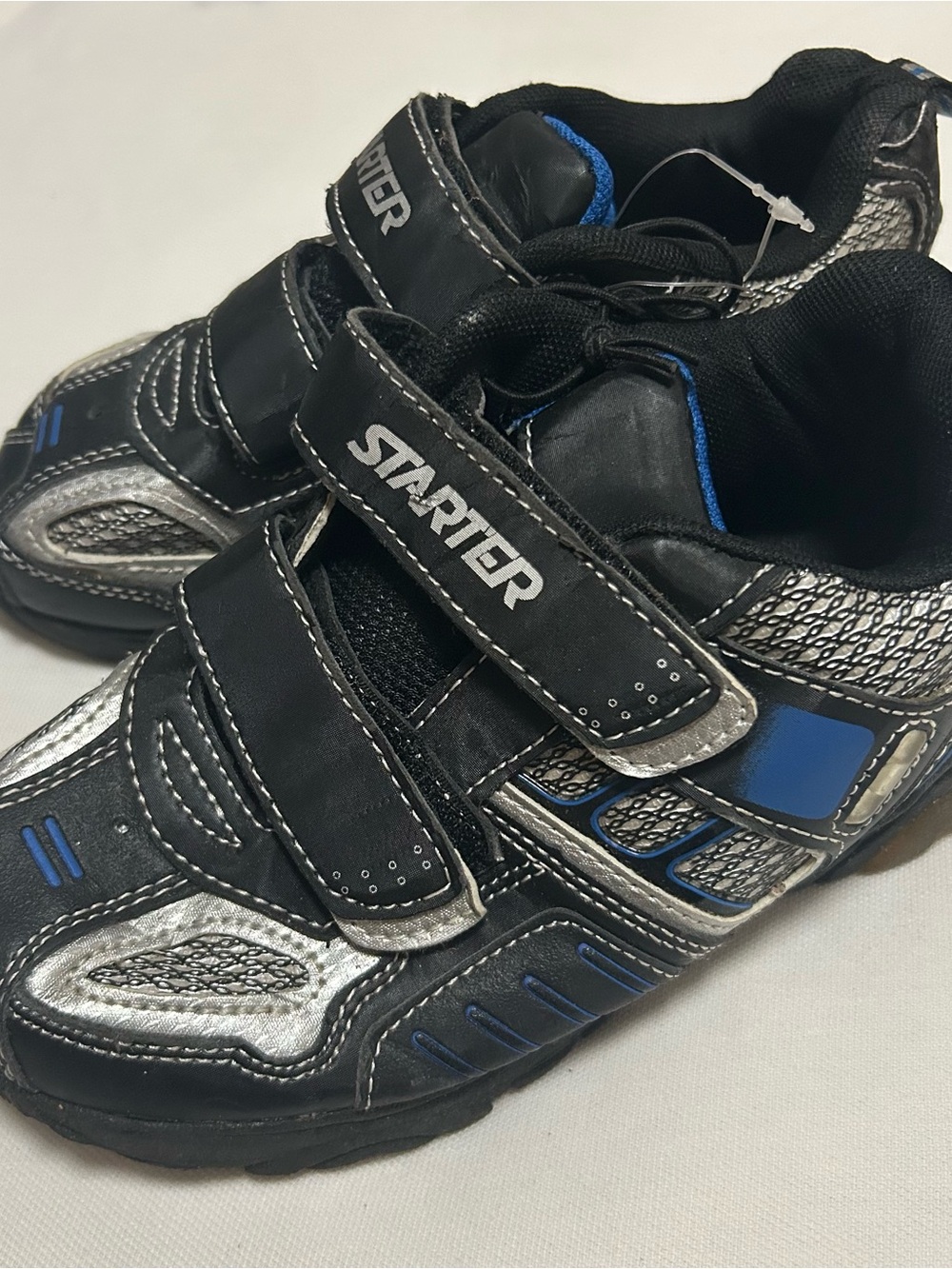 STARTER Boys Black, Silver & Blue Hook-and-Loop Sneakers